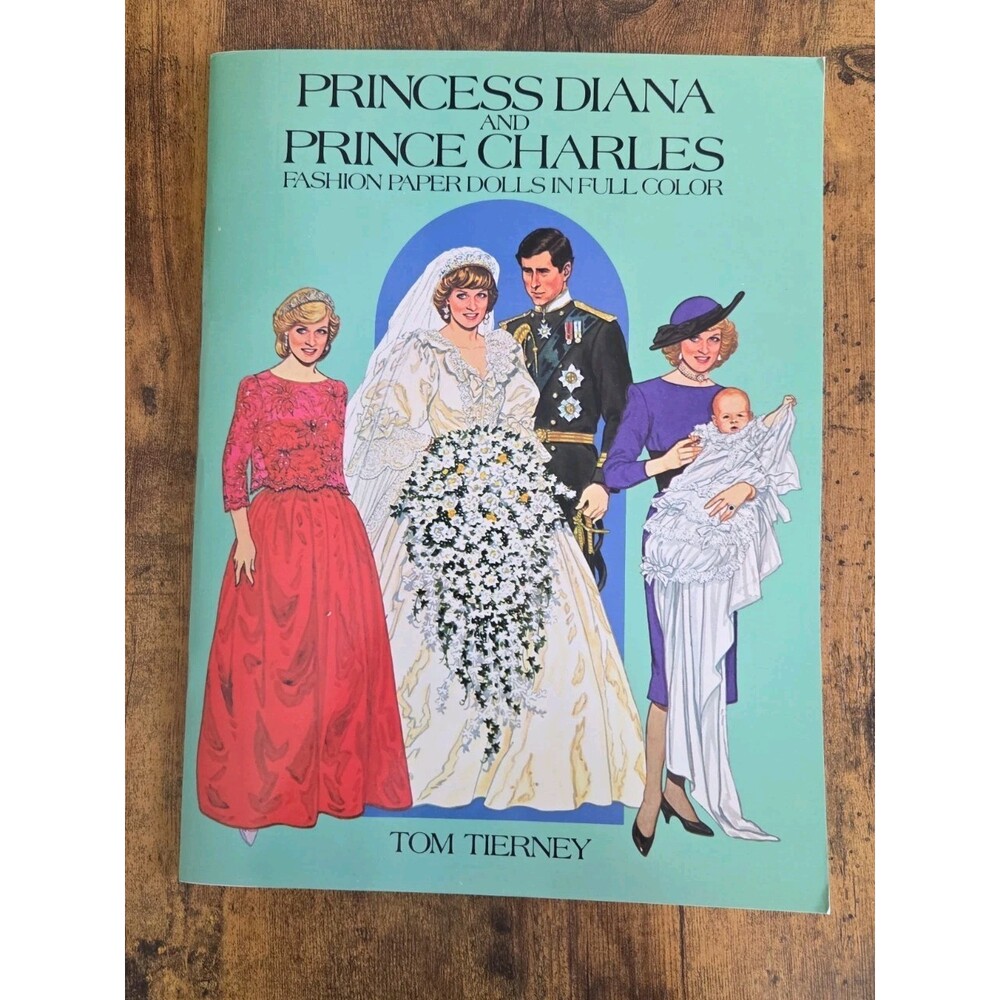 Princess Diana and Prince Charles Fashion Paper Dolls Complete Uncut Tom Tierney